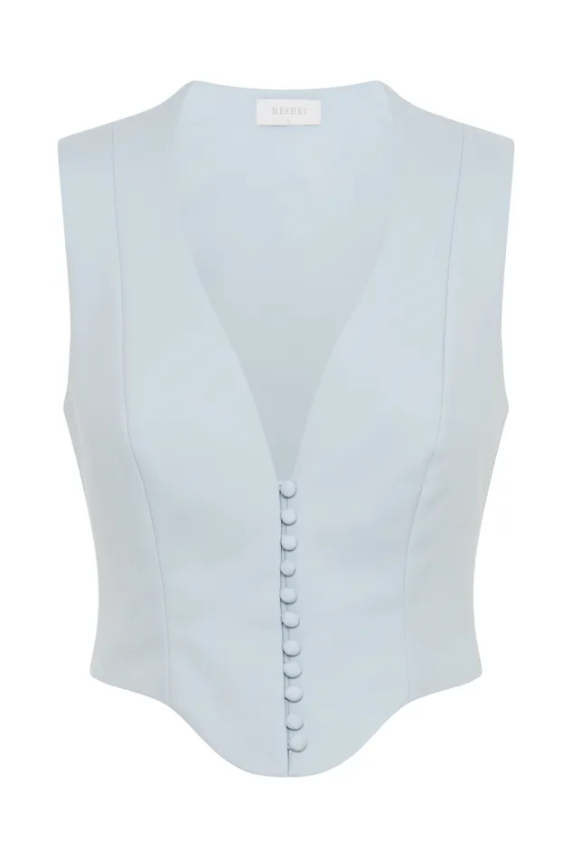 Tops Women Meshki Keely Cotton Sleeveless Top 8211 Sky Blue