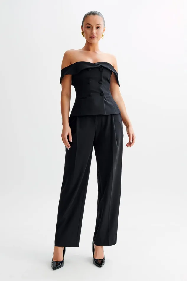 Tops Women Meshki Krista Strapless Suiting Top 8211 Black