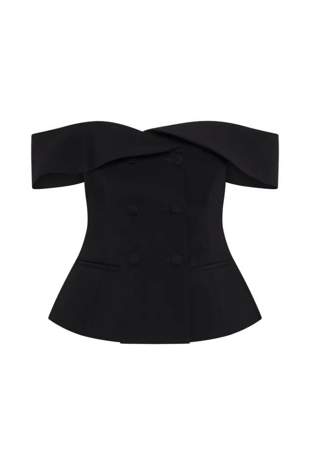 Tops Women Meshki Krista Strapless Suiting Top 8211 Black