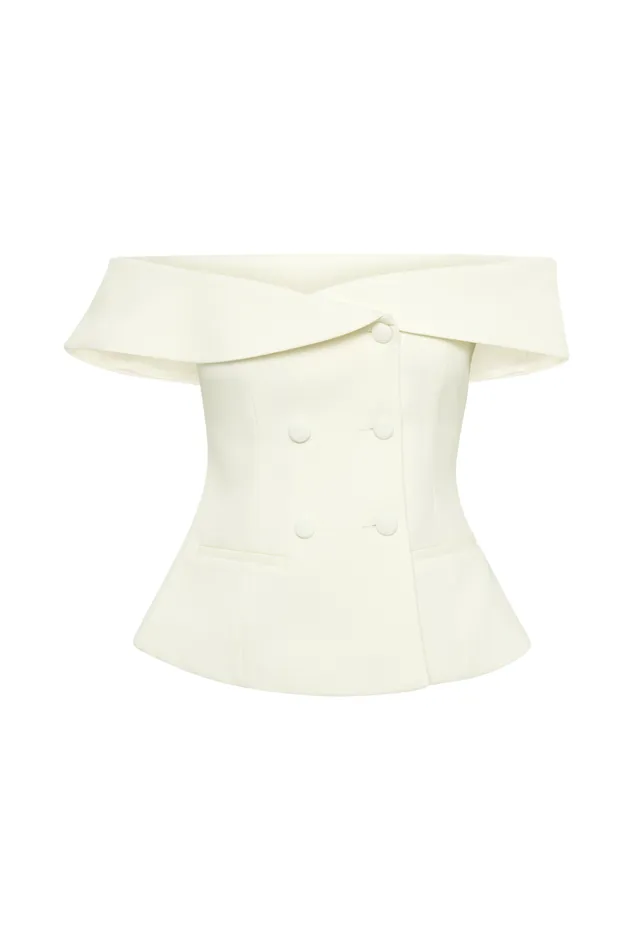 Tops Women Meshki Krista Strapless Suiting Top 8211 Ivory