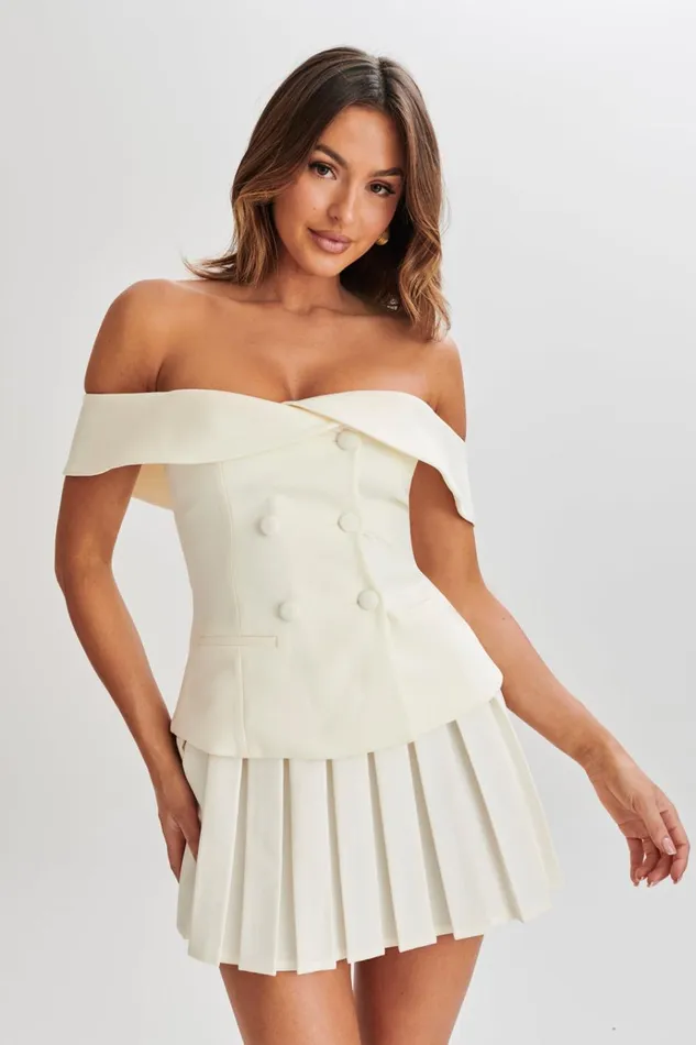 Tops Women Meshki Krista Strapless Suiting Top 8211 Ivory