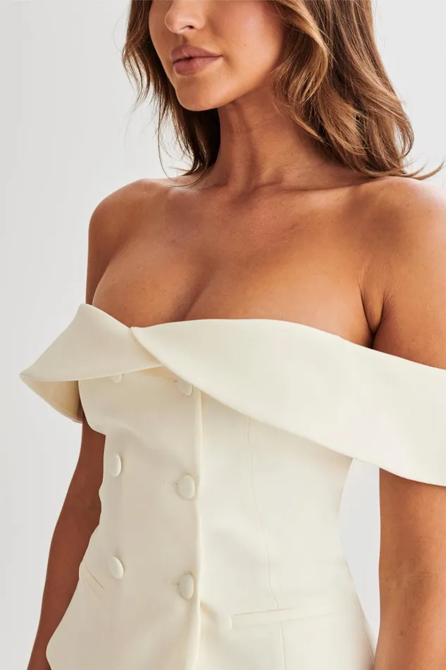 Tops Women Meshki Krista Strapless Suiting Top 8211 Ivory