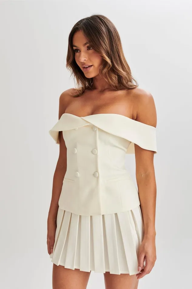 Tops Women Meshki Krista Strapless Suiting Top 8211 Ivory