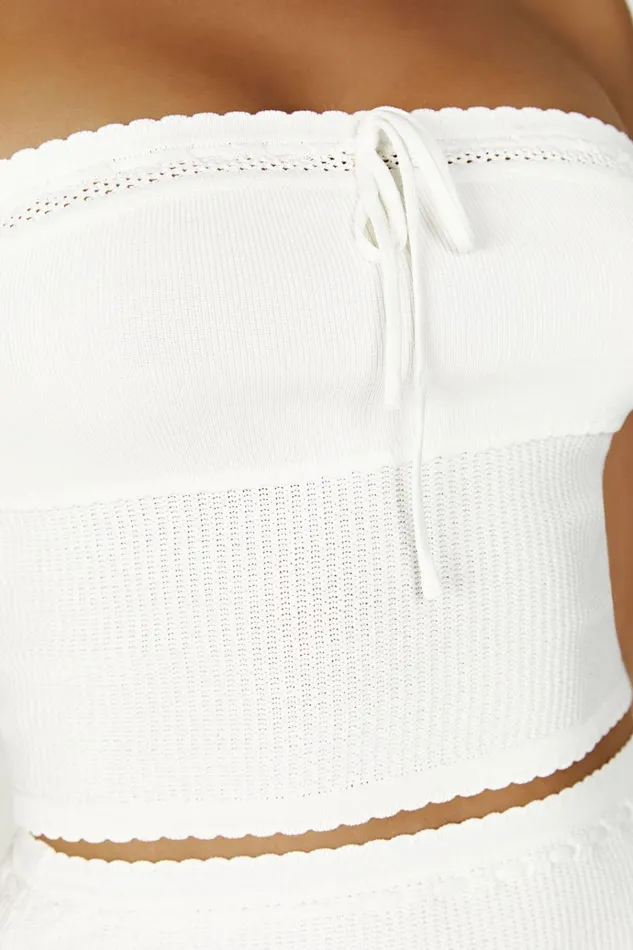 Tops Women Meshki Kyra Waffle Knit Tube Top 8211 White