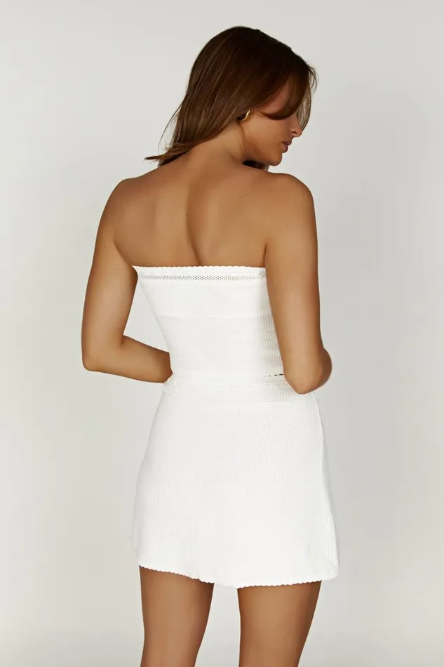 Tops Women Meshki Kyra Waffle Knit Tube Top 8211 White