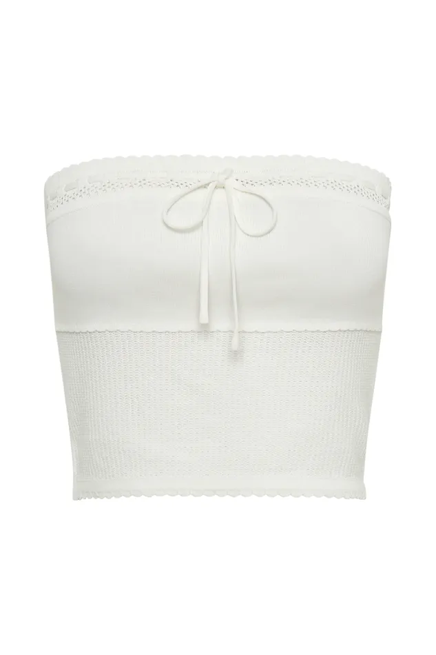 Tops Women Meshki Kyra Waffle Knit Tube Top 8211 White