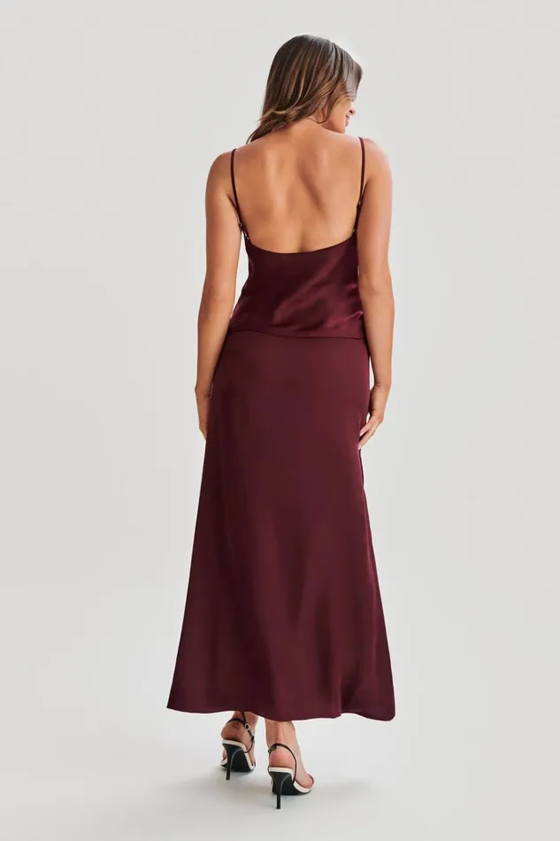 Tops Women Meshki Luella Satin Lace Cami Top 8211 Plum