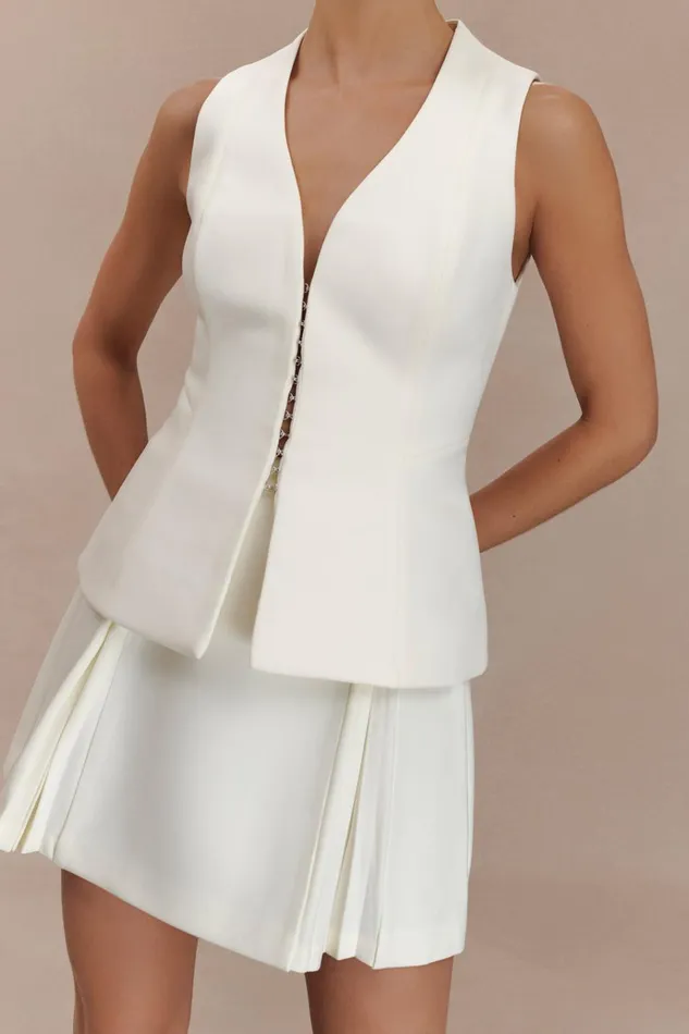Tops Women Meshki Melinda Structured Vest Top 8211 Ivory
