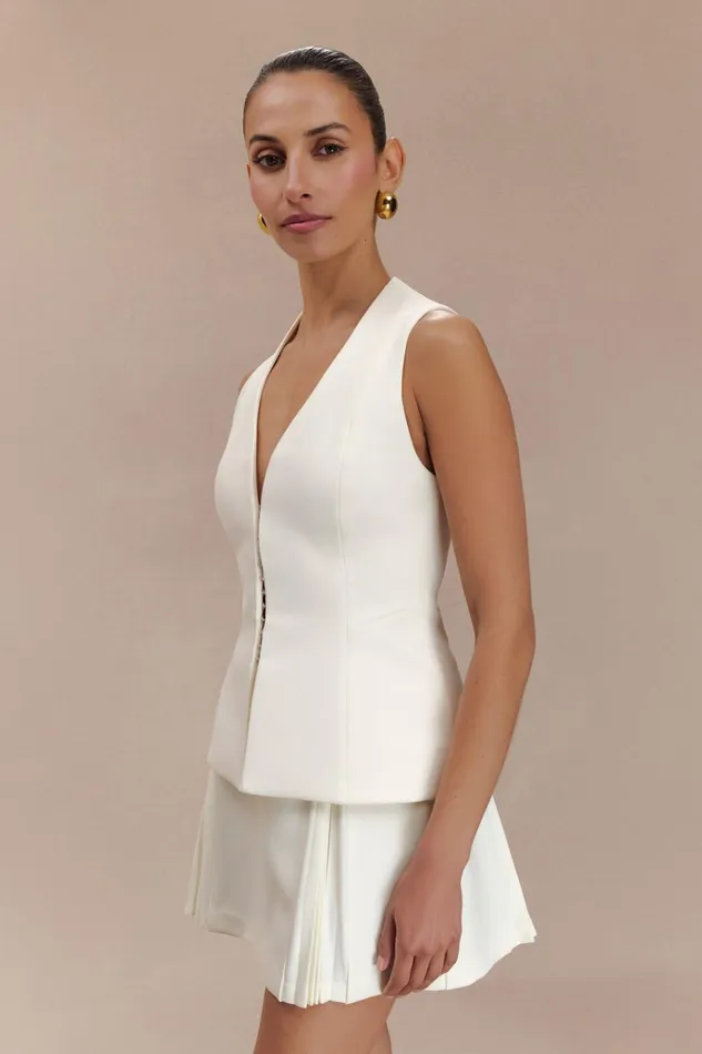 Tops Women Meshki Melinda Structured Vest Top 8211 Ivory