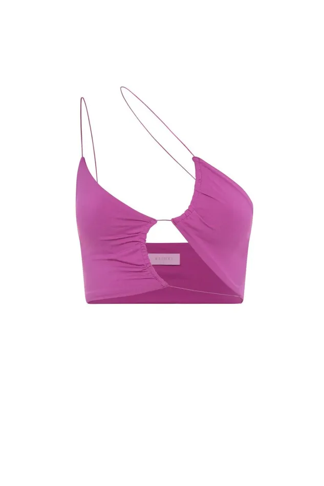 Tops Women Meshki Montana Ruched Cut Out Crop Top 8211 Violet Tops Women Meshki Montana Ruched Cut Out Crop Top 8211 Violet