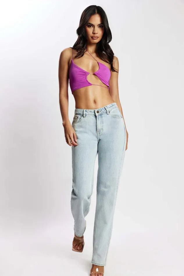Tops Women Meshki Montana Ruched Cut Out Crop Top 8211 Violet Tops Women Meshki Montana Ruched Cut Out Crop Top 8211 Violet