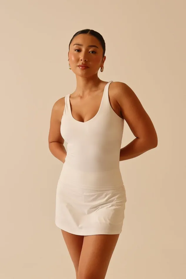 Tops Women Meshki Nadine Yoga Top 8211 White