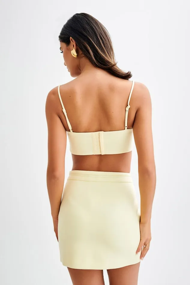 Tops Women Meshki Perry Suiting Crop Top 8211 Pastel Lemon