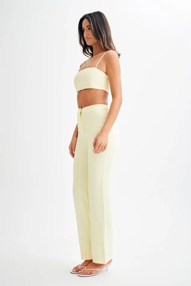 Tops Women Meshki Perry Suiting Crop Top 8211 Pastel Lemon