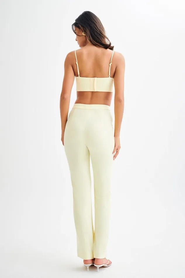 Tops Women Meshki Perry Suiting Crop Top 8211 Pastel Lemon