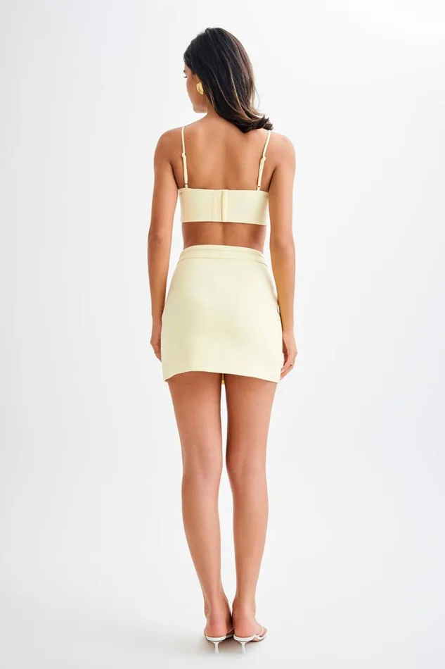 Tops Women Meshki Perry Suiting Crop Top 8211 Pastel Lemon