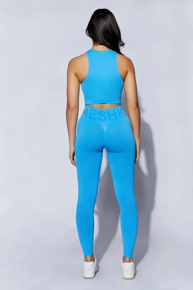 Tops Women Meshki Pippa Racer Tank Top 8211 Blue Tops Women Meshki Pippa Racer Tank Top 8211 Blue