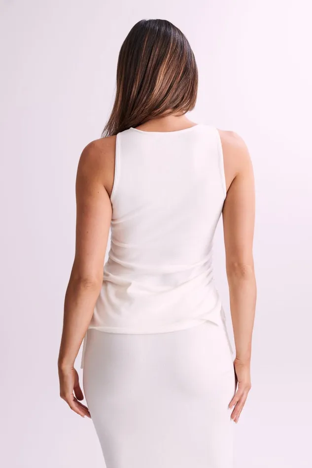 Tops Women Meshki Tristan Ruched Knit Top 8211 Ivory