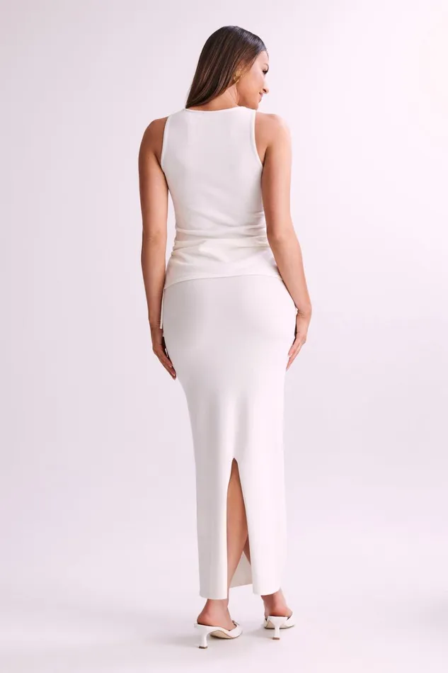 Tops Women Meshki Tristan Ruched Knit Top 8211 Ivory