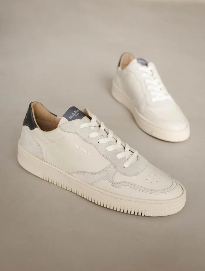 Travis Off White and Graphite Men Bobbies Sneakers