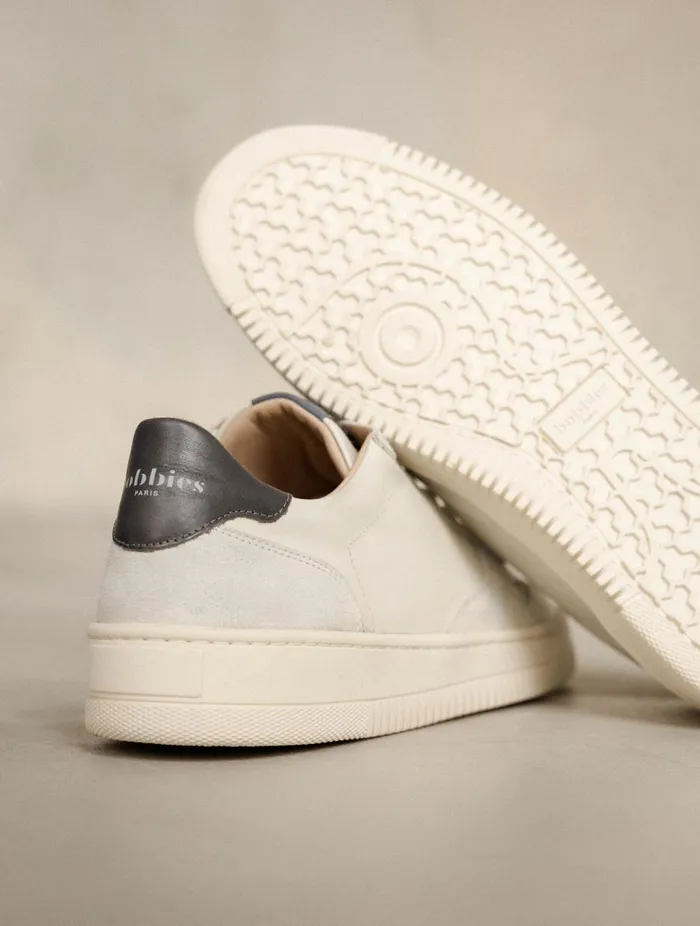 Travis Off White and Graphite Men Bobbies Sneakers