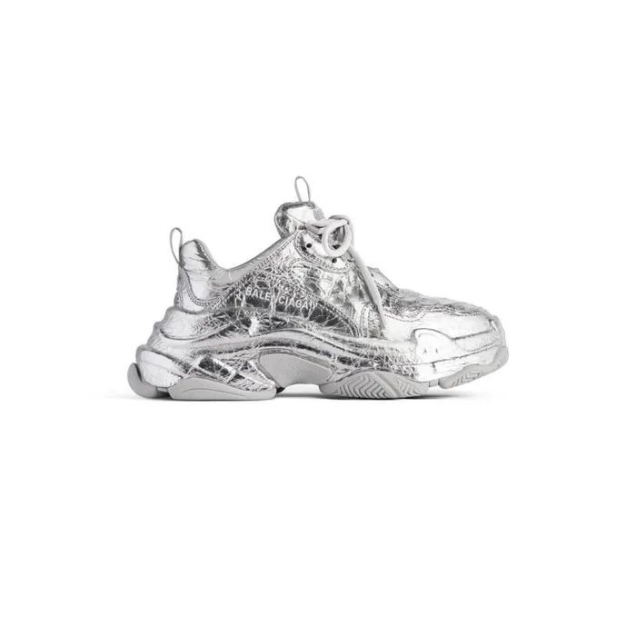 Triple S Sneaker In Silver Men Balenciaga Sneakers