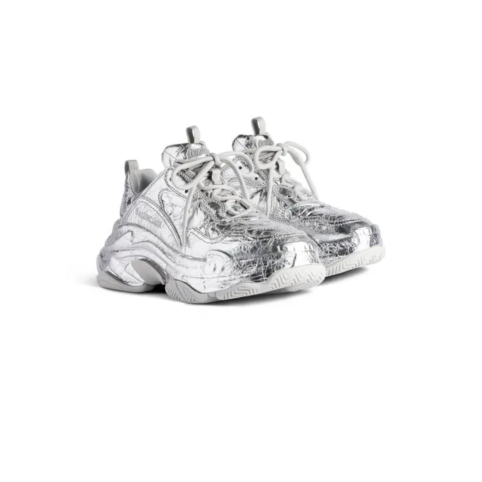 Triple S Sneaker In Silver Men Balenciaga Sneakers