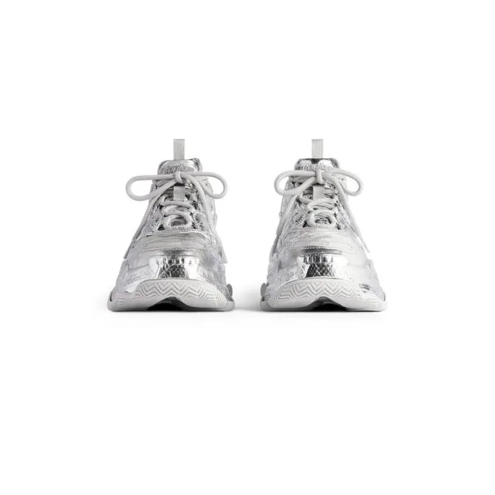 Triple S Sneaker In Silver Men Balenciaga Sneakers
