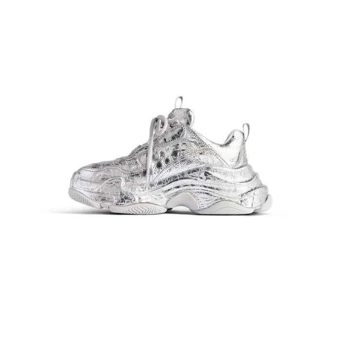 Triple S Sneaker In Silver Men Balenciaga Sneakers