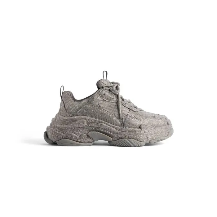 Triple S Sneaker With Rhinestones In Dark Grey Women Balenciaga Sneakers