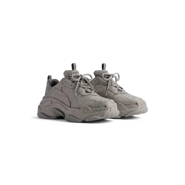 Triple S Sneaker With Rhinestones In Dark Grey Women Balenciaga Sneakers