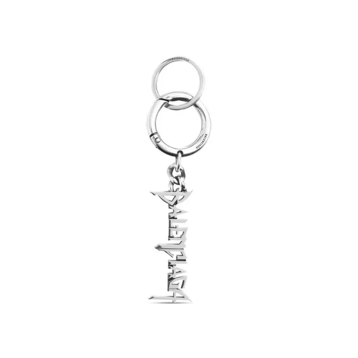 Typo Metal Keychain In Silver Men Balenciaga Phone Accessories and Keyrings