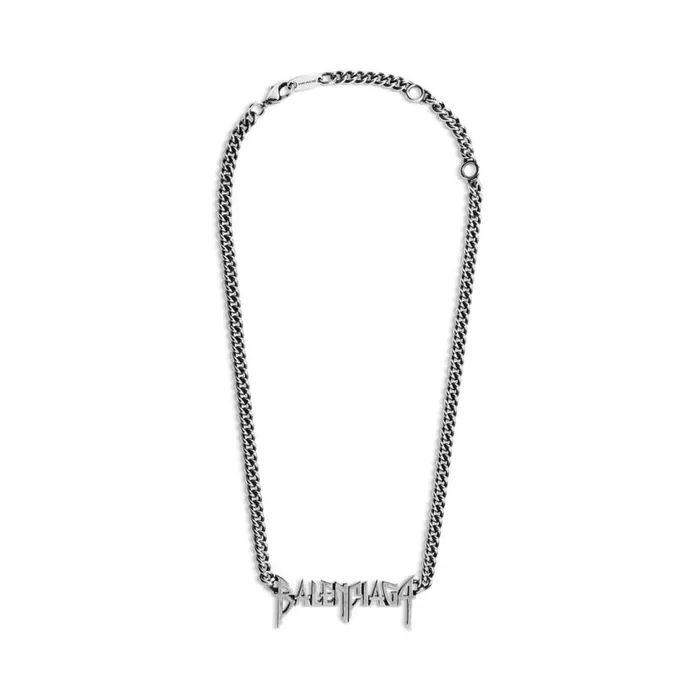 Typo Metal Necklace In Silver WomenMen Balenciaga Jewelry