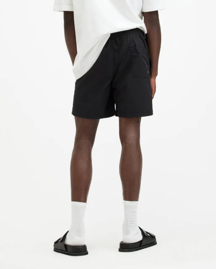 Underground Elastic Waist Logo Swimshorts Jet Black Men AllSaints Swimwear and Beachwear Underground Elastic Waist Logo Swimshorts Jet Black Men AllSaints Swimwear and Beachwear