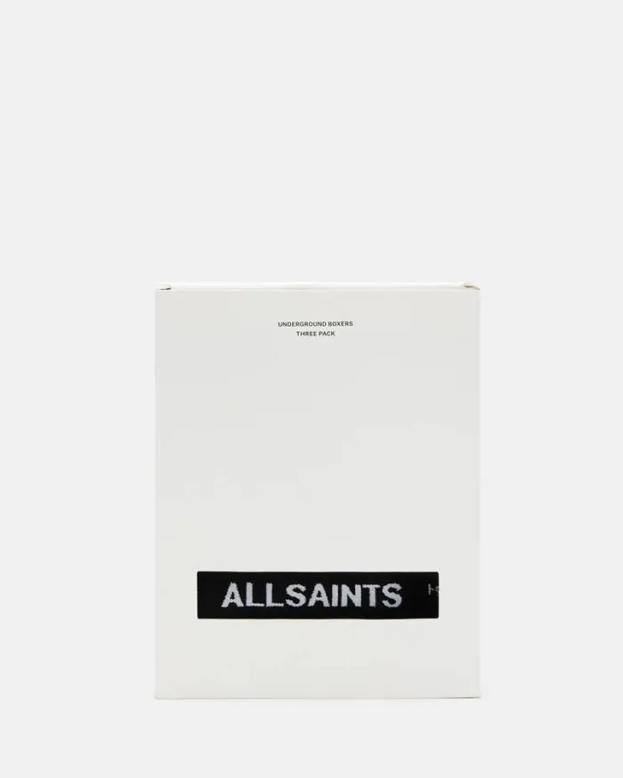 Underground Logo Boxers 3 Pack Blackgry Mrlwht Men AllSaints Accessories
