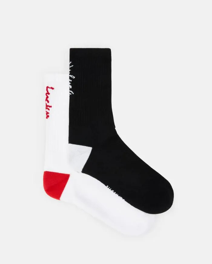Unlucky Lucky Socks 2 Pack Whiteblackred Men AllSaints Accessories