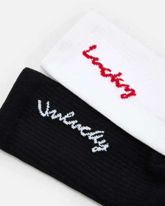 Unlucky Lucky Socks 2 Pack Whiteblackred Men AllSaints Accessories