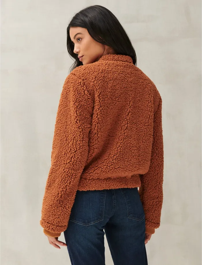 Utility Teddy Coat Glazed Ginger Women Jackets and Outerwear Lucky Brand
