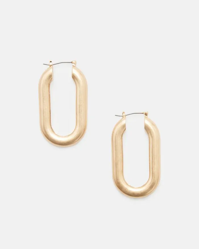 Venus Oval Hoop Earrings Warm Brass Women AllSaints Jewelry