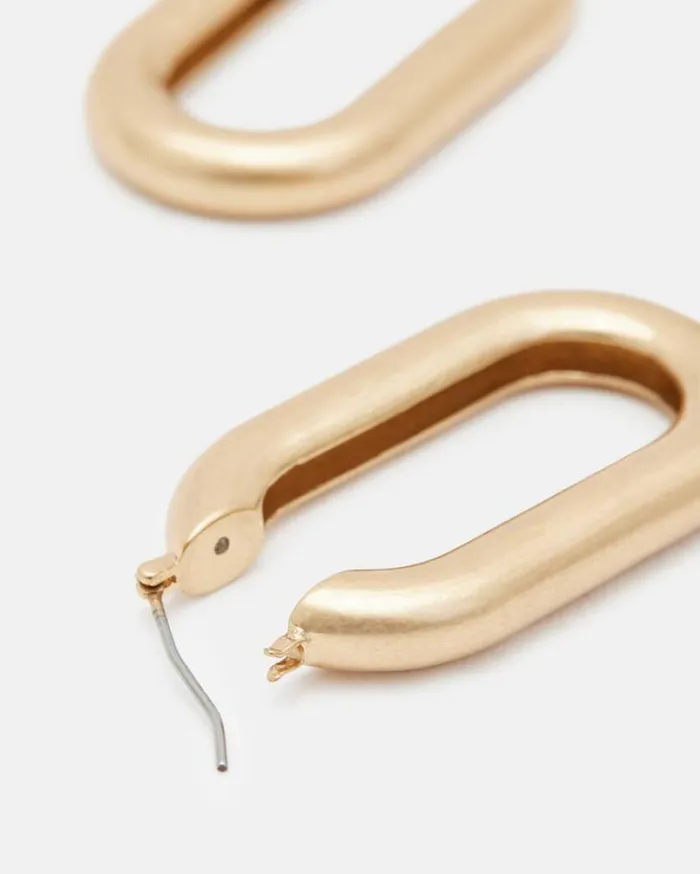 Venus Oval Hoop Earrings Warm Brass Women AllSaints Jewelry