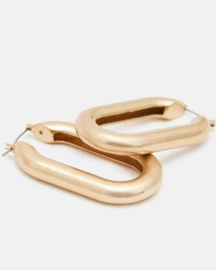 Venus Oval Hoop Earrings Warm Brass Women AllSaints Jewelry