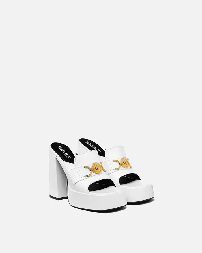 Versace Aevitas Platform Mules White Women Aevitas