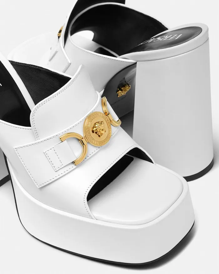 Versace Aevitas Platform Mules White Women Aevitas