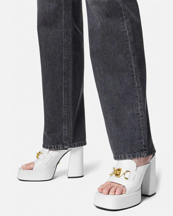 Versace Aevitas Platform Mules White Women Aevitas