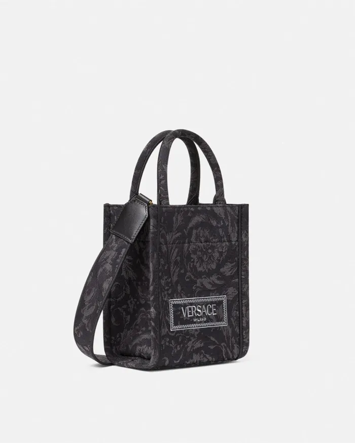 Versace Barocco Athena Mini Tote Bag Blackprint Women Athena