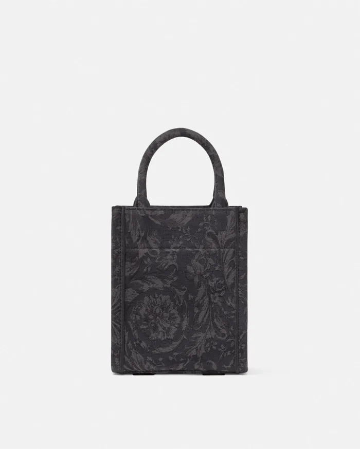Versace Barocco Athena Mini Tote Bag Blackprint Women Athena