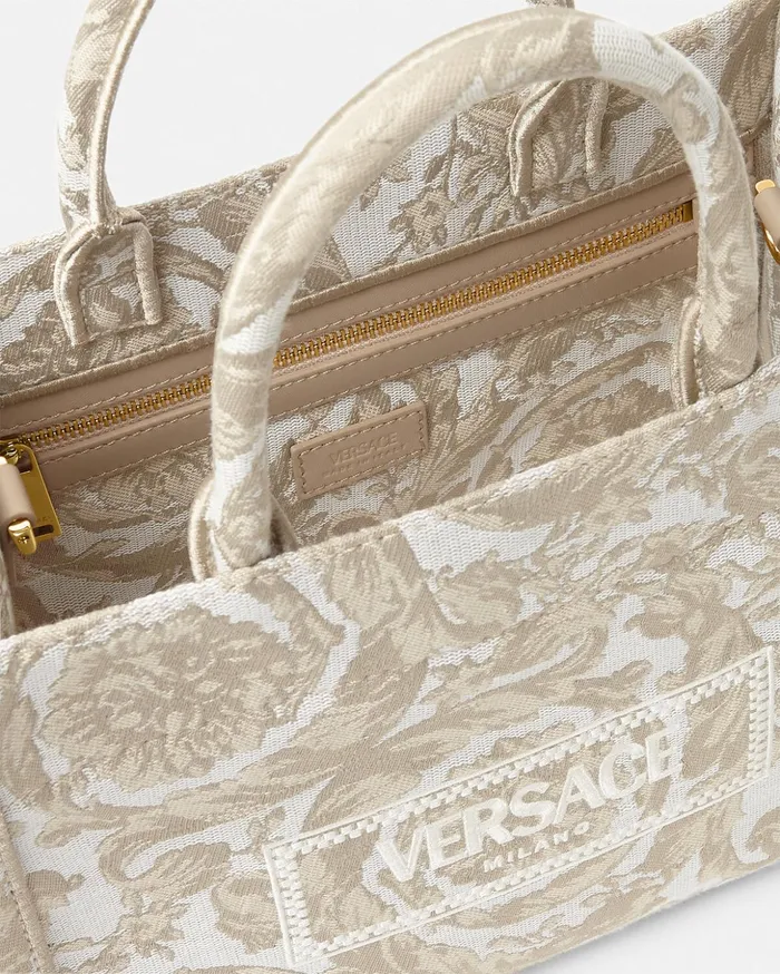 Versace Barocco Athena Small Tote Bag Beigeprint Women Athena