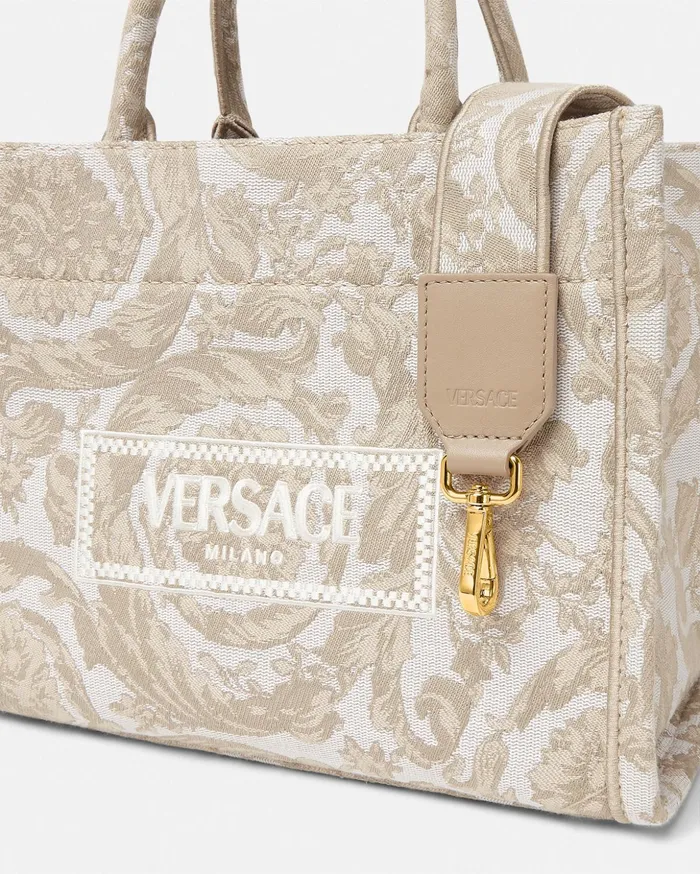 Versace Barocco Athena Small Tote Bag Beigeprint Women Athena