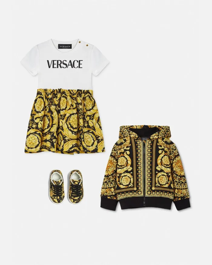Versace Barocco Baby TShirt Dress Whiteprint Children Clothing