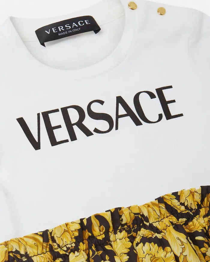 Versace Barocco Baby TShirt Dress Whiteprint Children Clothing